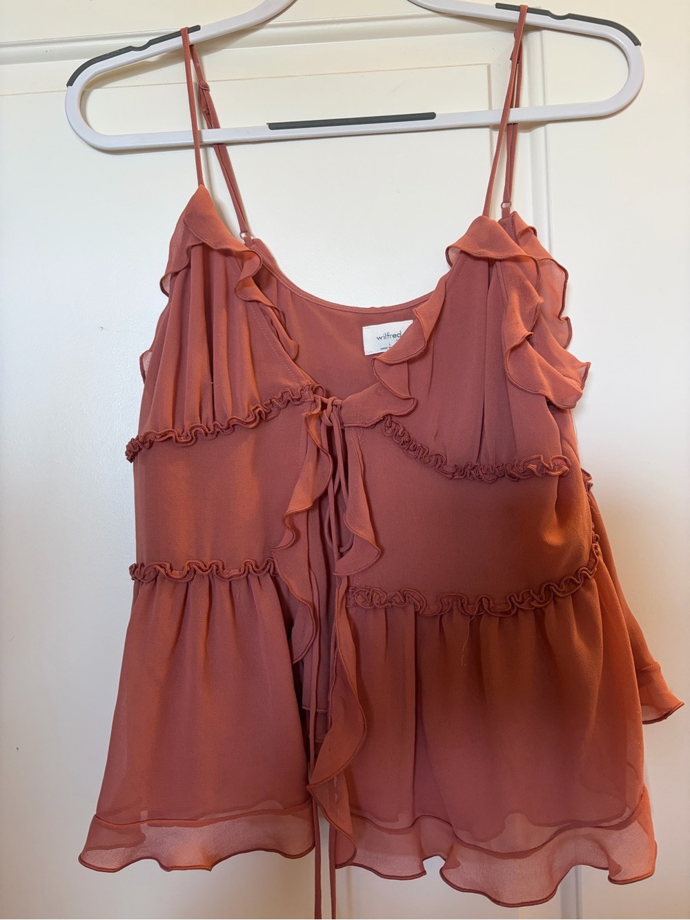 Wilfred Rust Ruffle Tie-Front Camisole